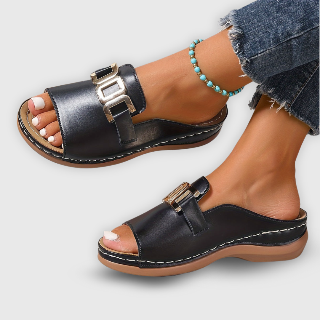 Eleonora | Mules Plates Bout Ouvert Femme | Confort Légèreté Été