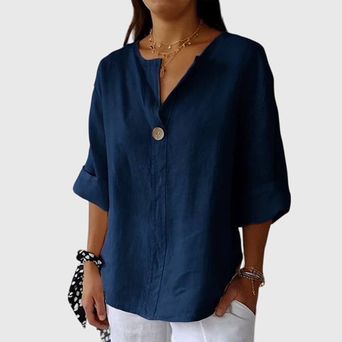 Valentina — Blouse Femme Elegante Verte Noire Bleue Pour Style Affiche