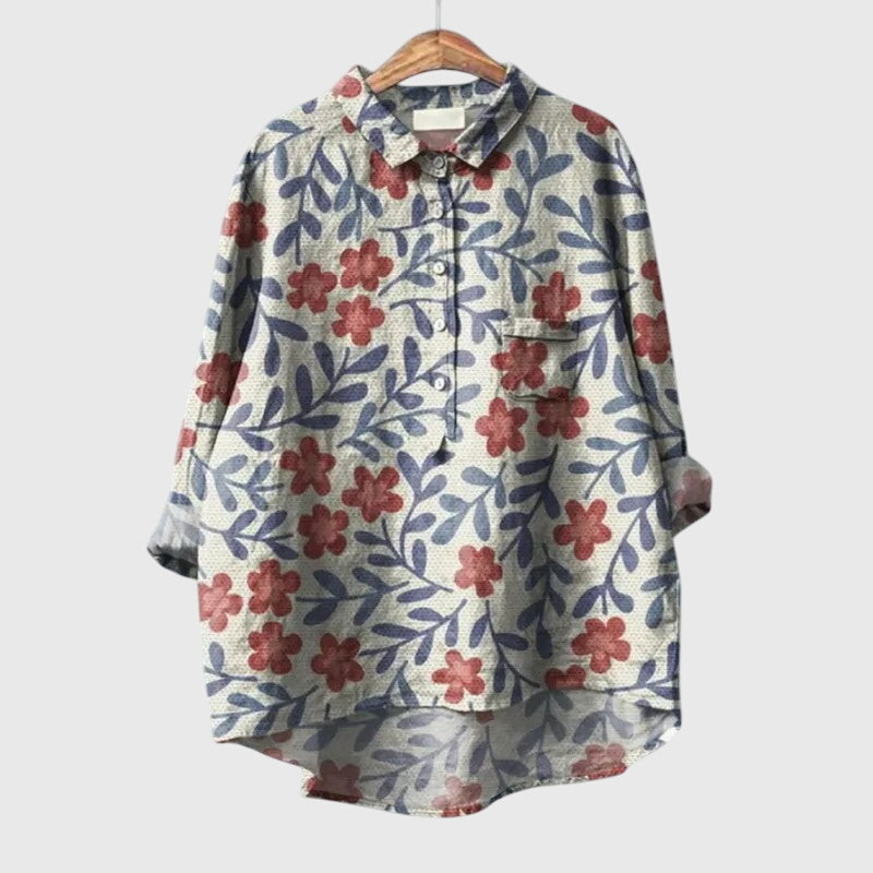 Elly — Blouse Femme Elegante Bleue, Violette Pour Style Confirme
