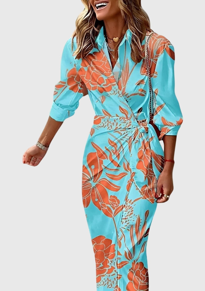 Everly — Robe Portefeuille Élégante Imprimée