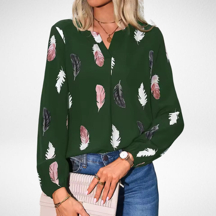 Nicole — Blouse Femme Elegante Bleu Marine, Blanche Pour Style Confirme