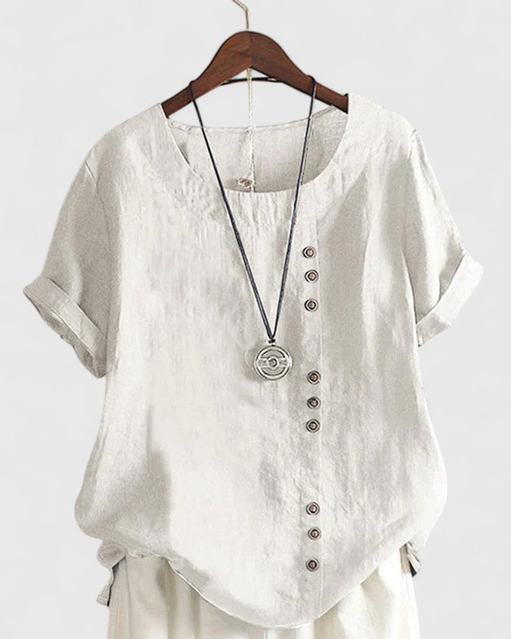 Elisavie — Blouse Femme Confortable Sky Blue, Blanche Pour Style Confirme