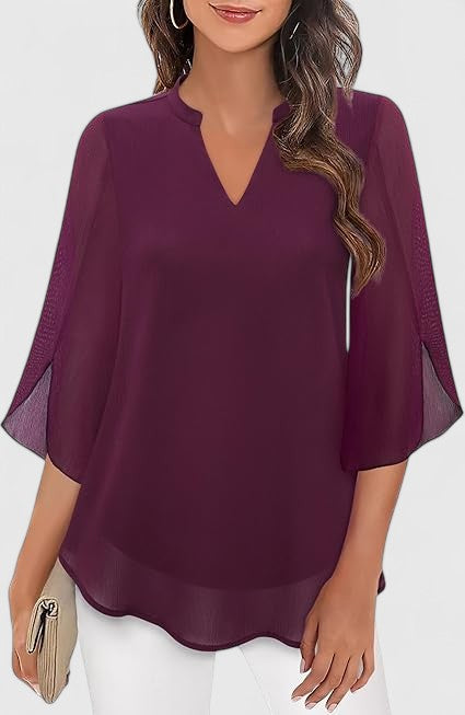 Celinora — Blouse Femme Lin naturel Burgundy, Bleue Pour Style Confirme