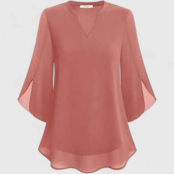 Ellie — Blouse Femme Elegante Burgundy, Bleue Pour Style Confirme