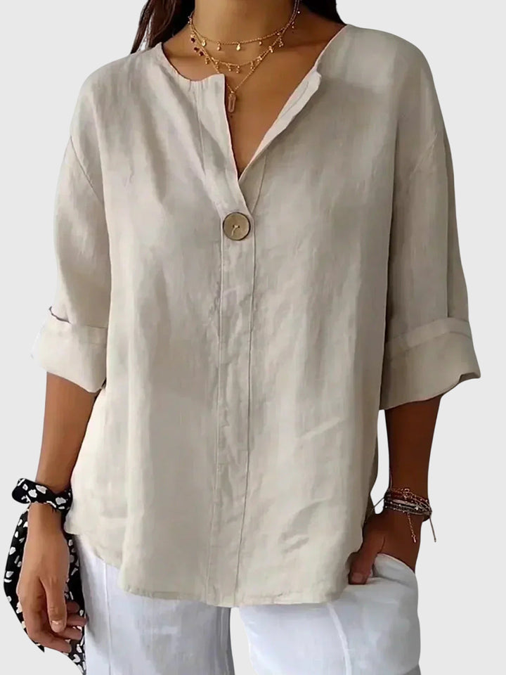 Gemma — Blouse Femme Elegante Bleu Marine, Blanche Pour Style Confirme