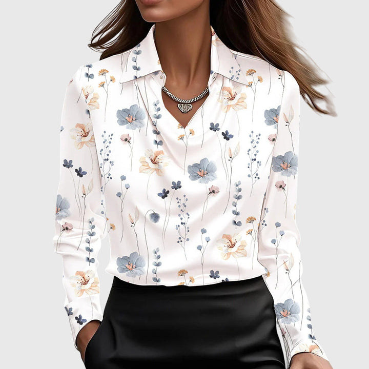 Brooklyn — Blouse Femme Elegante Bleu Clair Verte Noire Pour Style Affirme