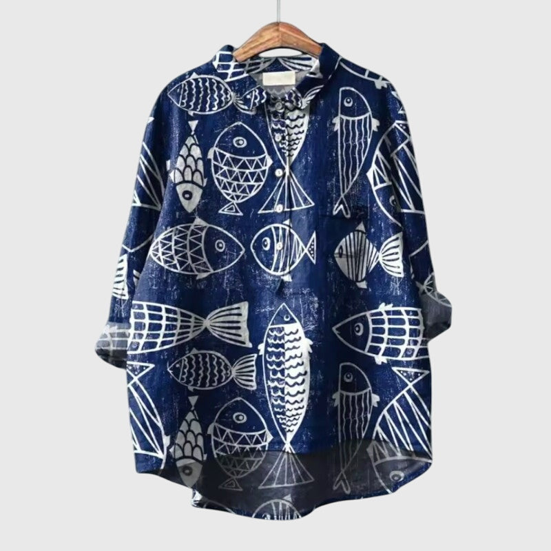 Lumi — Blouse Femme Elegante Bleue, Violette Pour Style Confirme