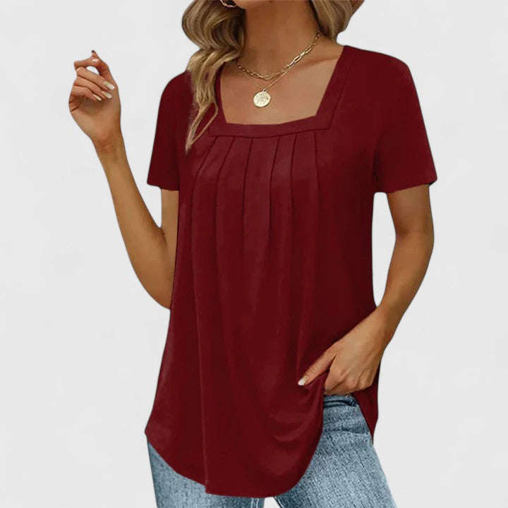 Mirelina — Blouse Femme Lin naturel Bleue, Blanche Pour Style Confirme