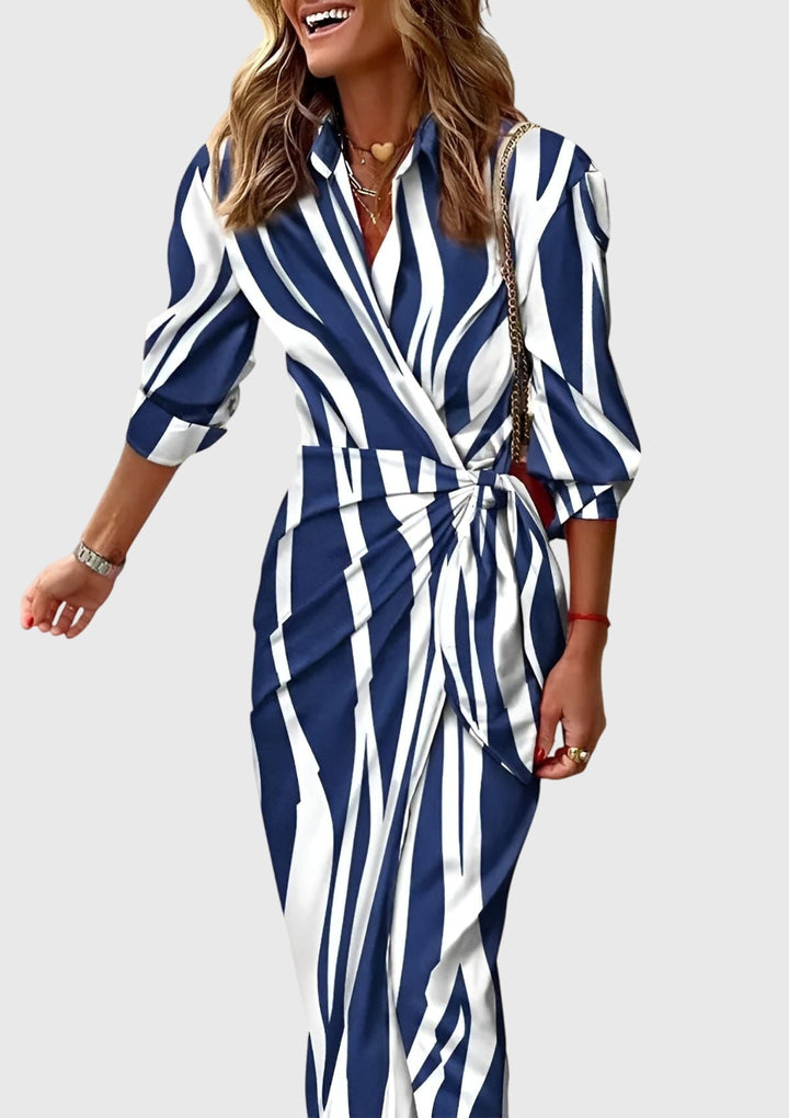 Everly — Robe Portefeuille Élégante Imprimée