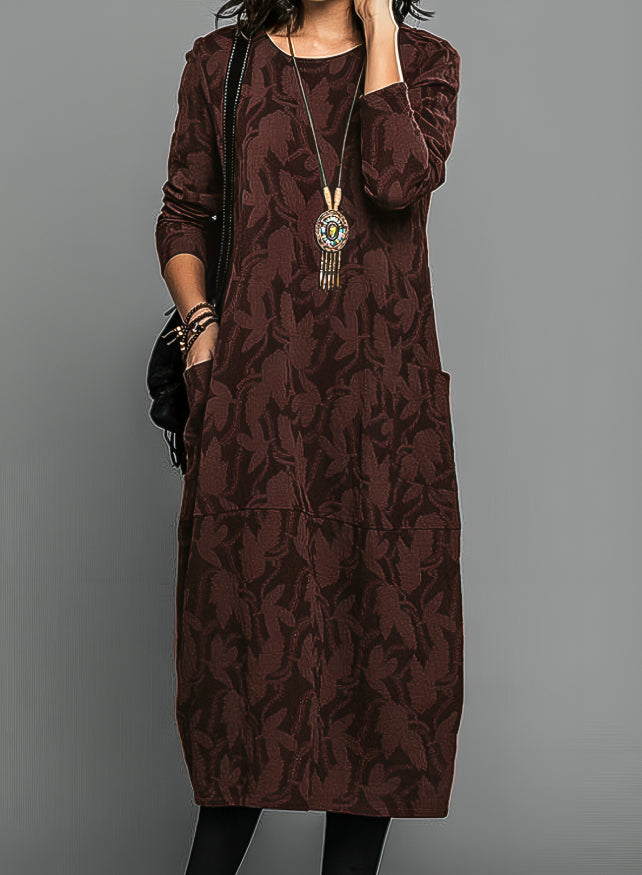 Kayla — Robe Mariage Invitee Imprimee Midi Bleue Noire Verte