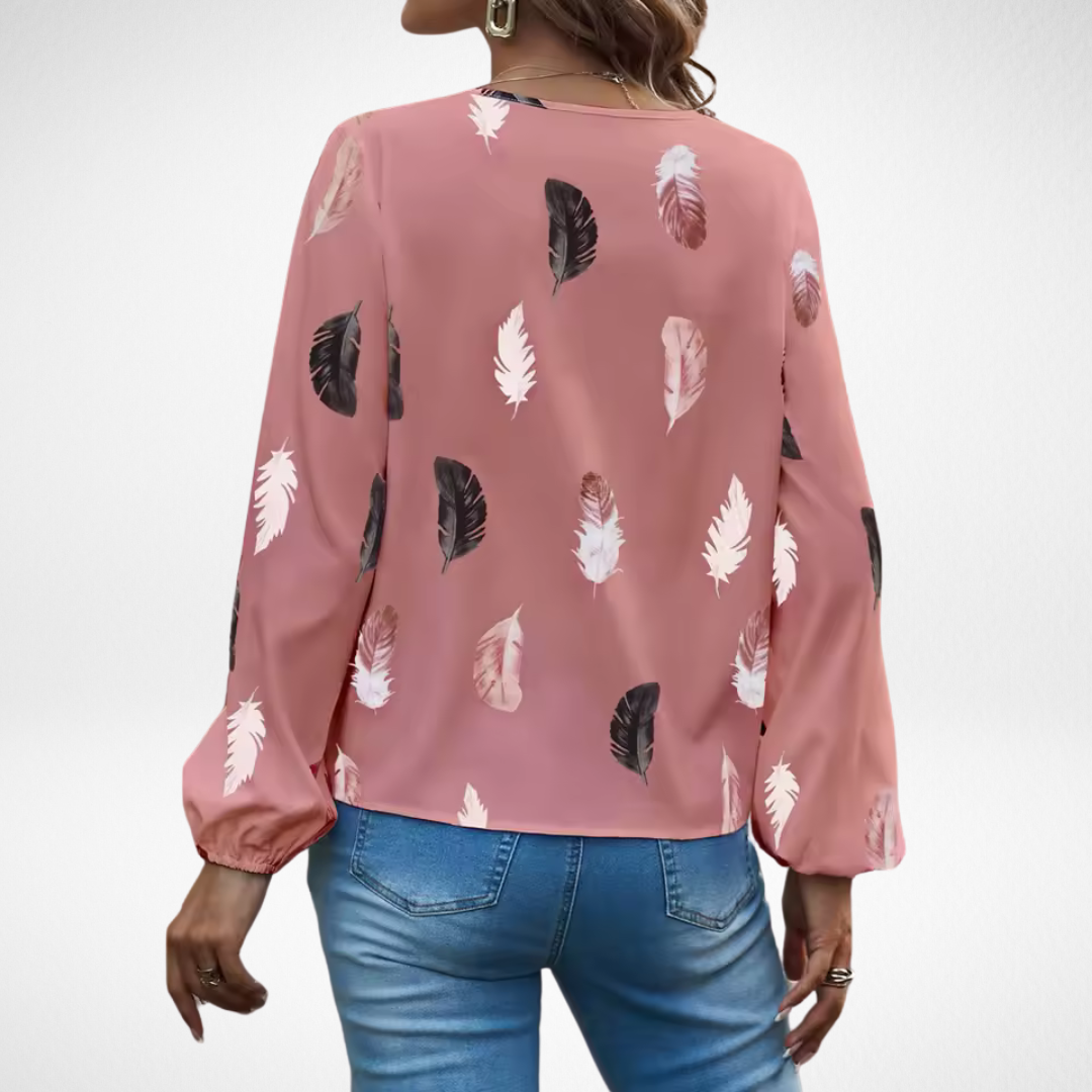Nicole — Blouse Femme Elegante Bleu Marine, Blanche Pour Style Confirme