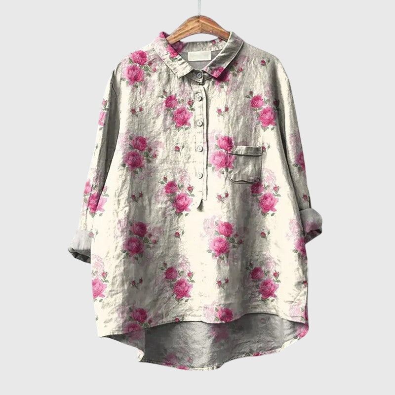 Elly — Blouse Femme Elegante Bleue, Violette Pour Style Confirme
