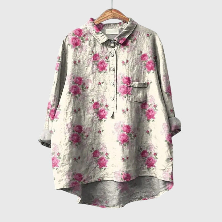 Elly — Blouse Femme Elegante Bleue, Violette Pour Style Confirme