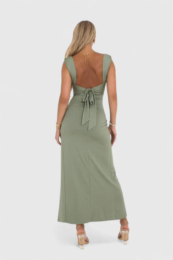 Coralya — Robe Maxi Femme Elegante Verte Pour Vitalite et Grace Naturelle