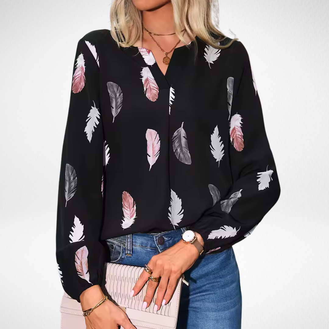 Nicole — Blouse Femme Elegante Bleu Marine, Blanche Pour Style Confirme