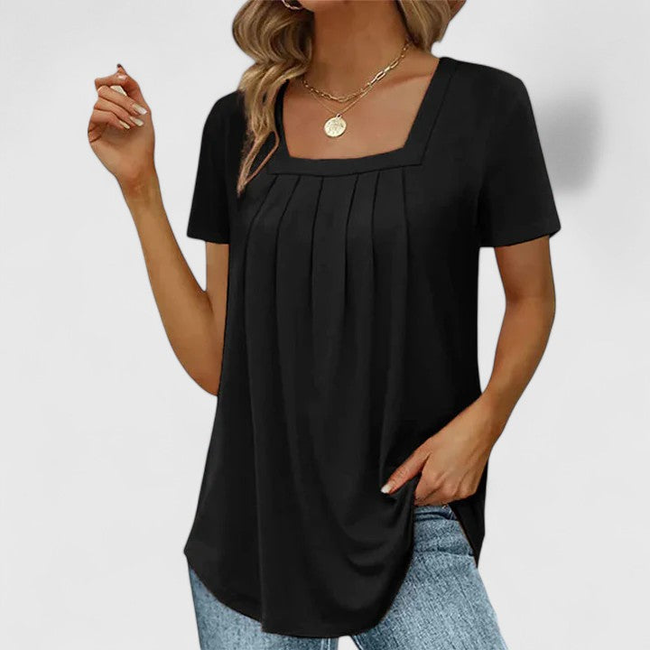 Mirelina — Blouse Femme Lin naturel Bleue, Blanche Pour Style Confirme
