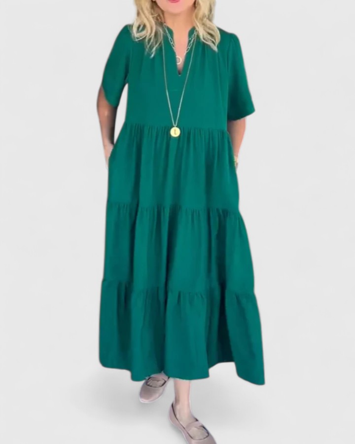 Rebecca — Robe Femme Elegante Noire, Verte Pour Style Confirme