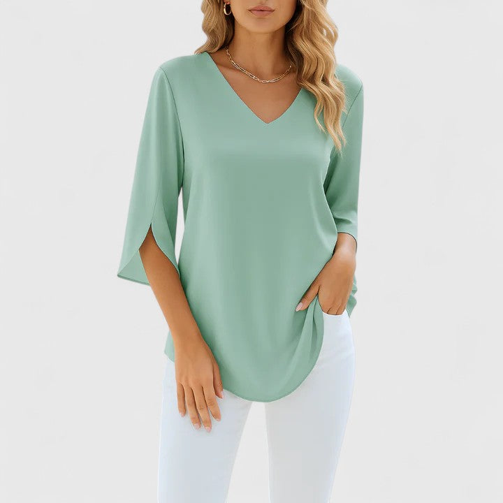 Elionara — Blouse Femme Elegante Bleue, Blanche Pour Style Confirme