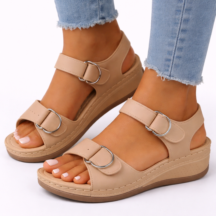 Sandales Marche Orthopédiques Talon Compensé Femme | Confort Actif
