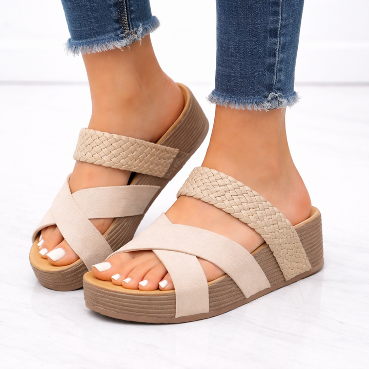 Sandales Orthopédiques Femme Brides Croisées | Soutien Confort Marche