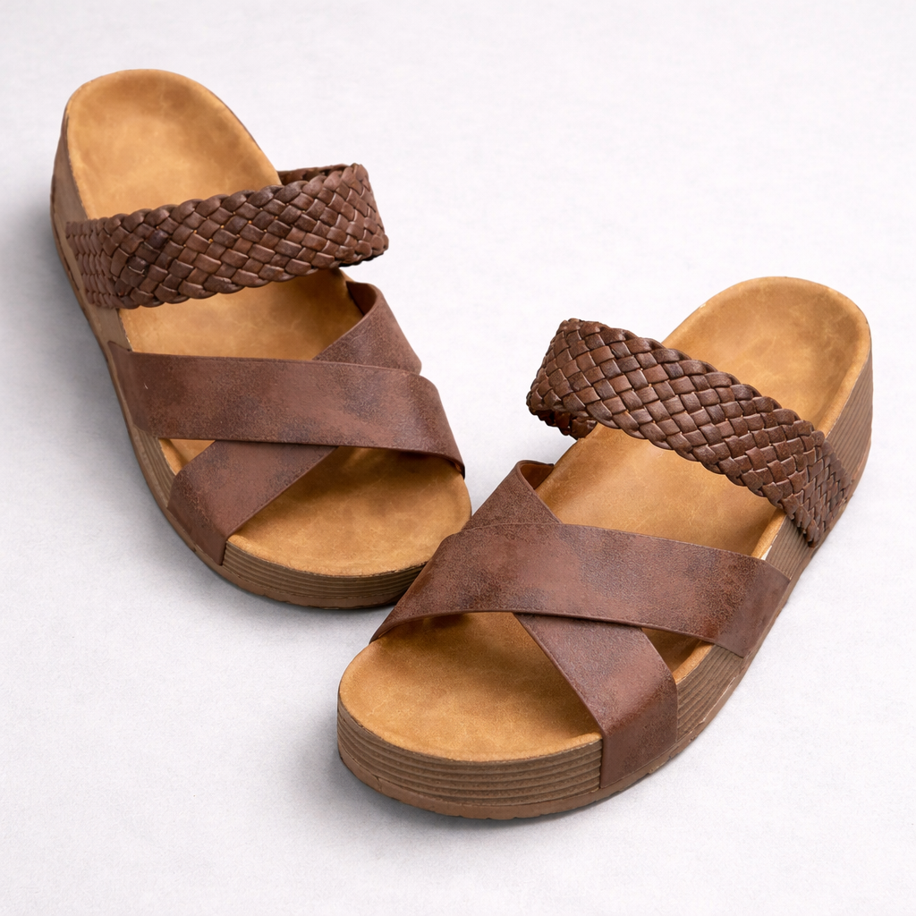 Sandales Orthopédiques Femme Brides Croisées | Soutien Confort Marche