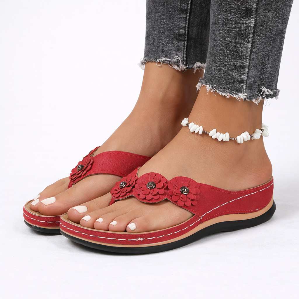 Sandales Orthopédiques Florales Femme Coussinées | Confort Été