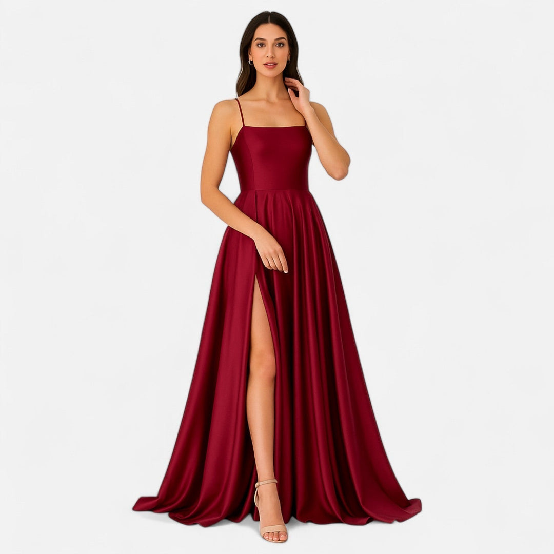 Margaret — Robe Femme Satin Noire, Navy, Bordeaux Pour Style Confirme