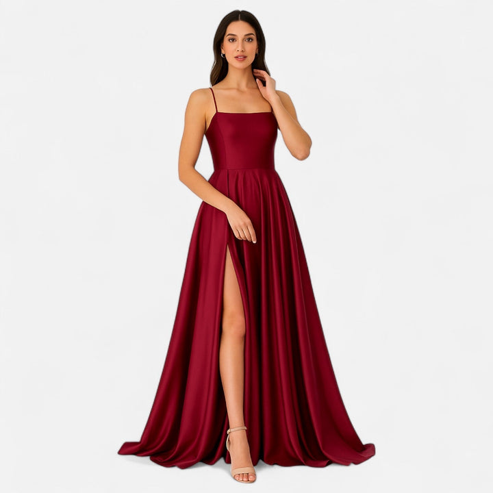 Margaret — Robe Femme Satin Noire, Navy, Bordeaux Pour Style Confirme