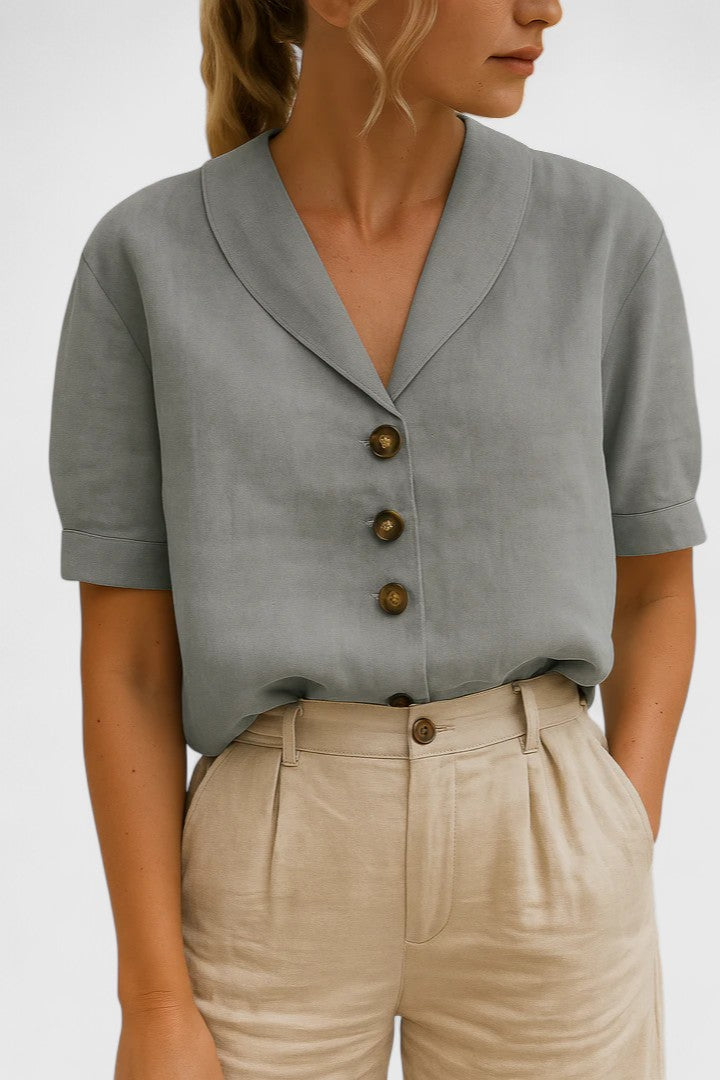 Charlie — Blouse Femme Elegante Noire, Grise Pour Style Confirme
