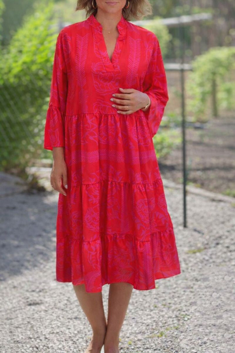 Claire — Robe Femme Boho Rouge, Turquoise Pour Style Confirme