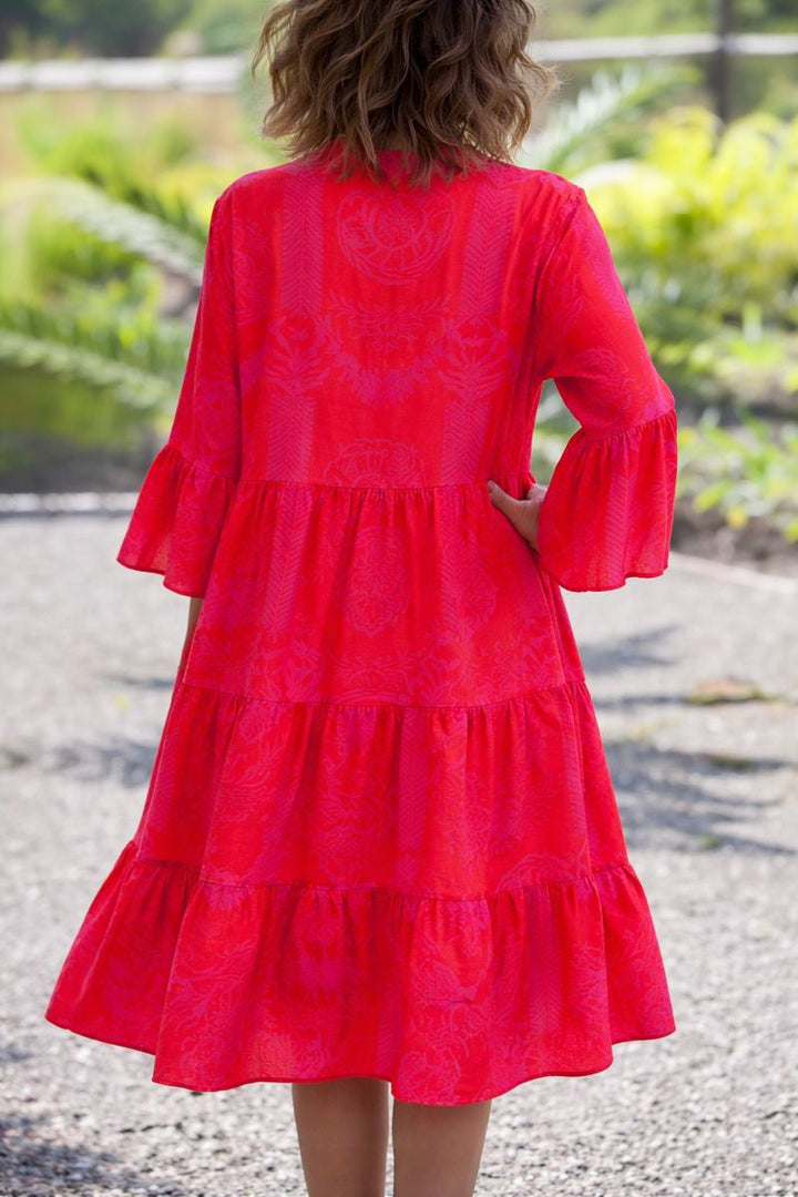 Claire — Robe Femme Boho Rouge, Turquoise Pour Style Confirme
