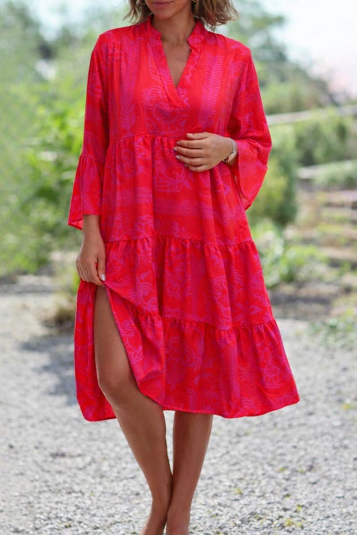 Claire — Robe Femme Boho Rouge, Turquoise Pour Style Confirme