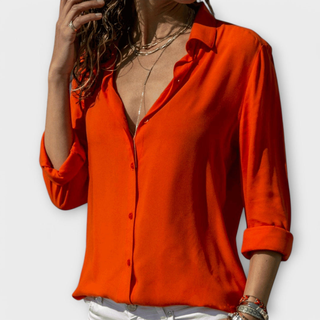 Natalie — Blouse Femme Elegante Jaune, Bleue Pour Style Confirme