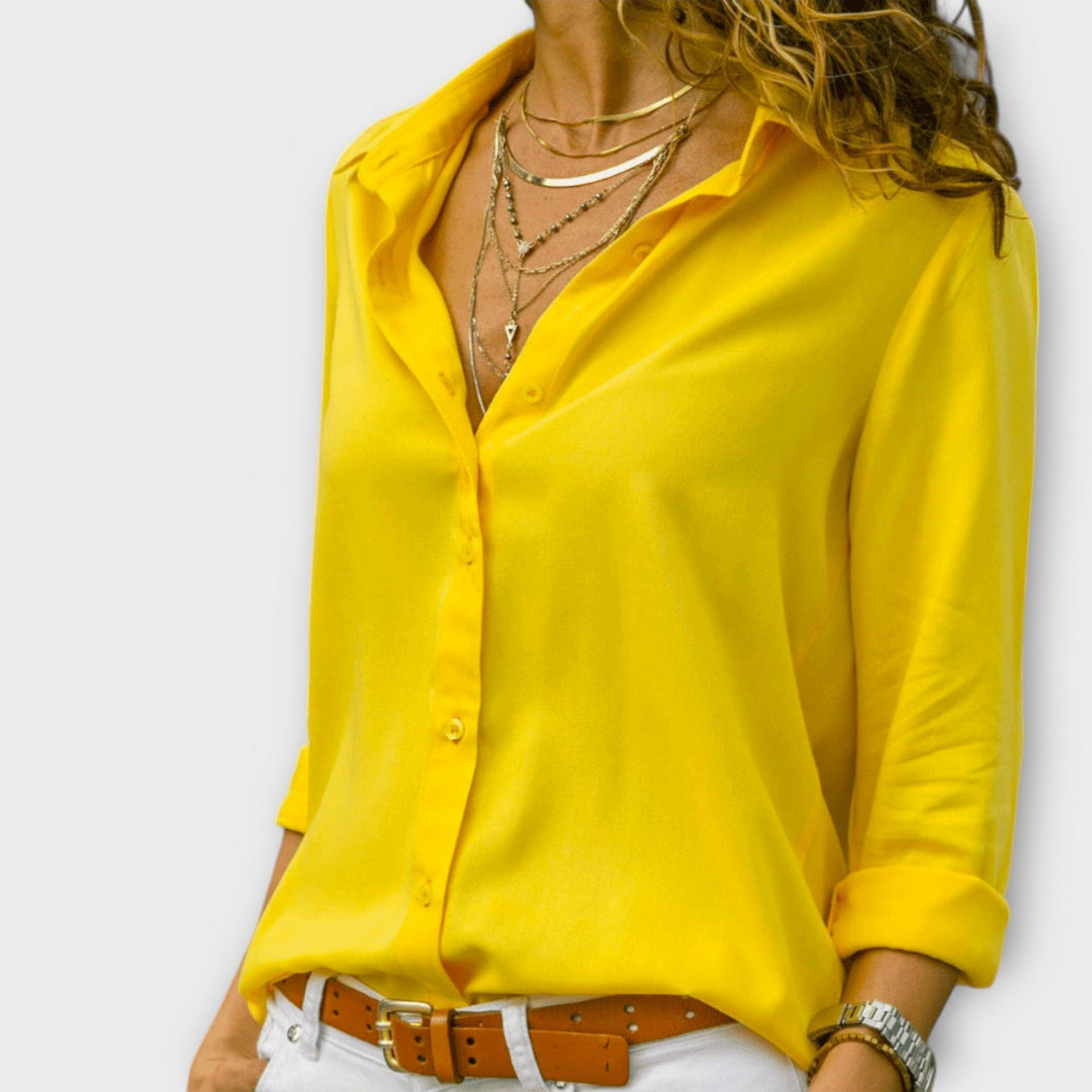 Natalie — Blouse Femme Elegante Jaune, Bleue Pour Style Confirme