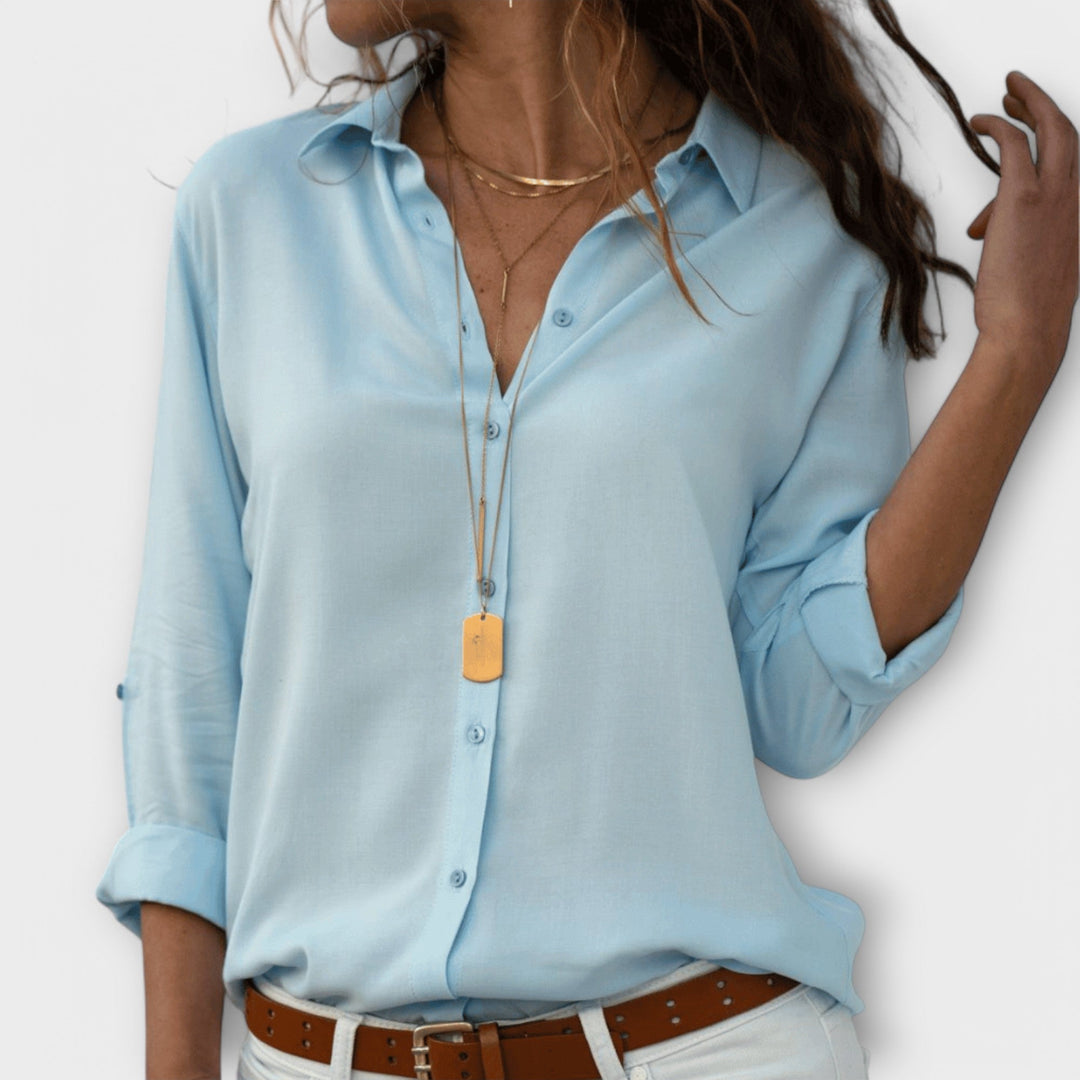 Natalie — Blouse Femme Elegante Jaune, Bleue Pour Style Confirme