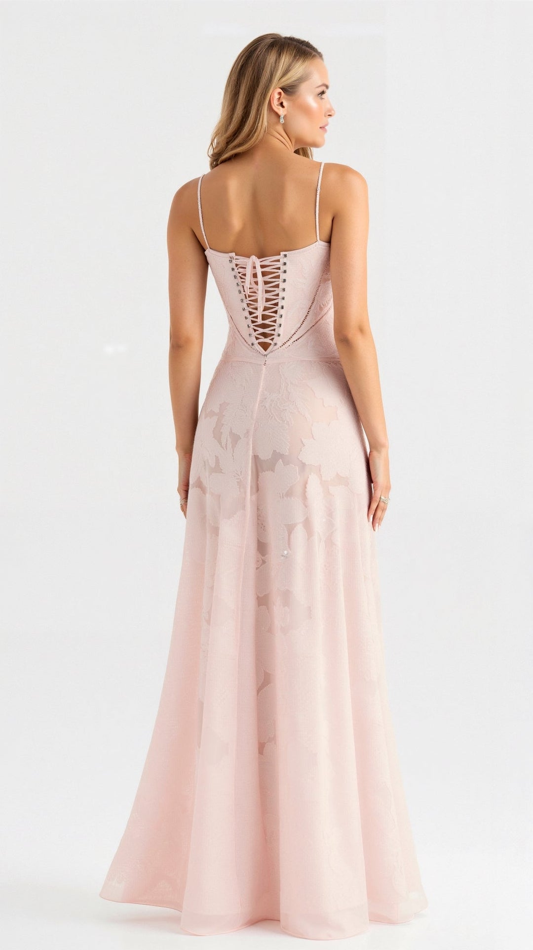 Lauren — Robe Mariage Invitee Bustier Maxi Rose Verte Noire