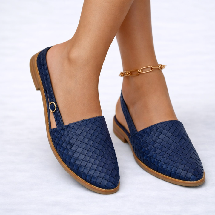 Chaussures Plates Slingback Cuir Vegan Tressé Femme | Élégance Quotidienne
