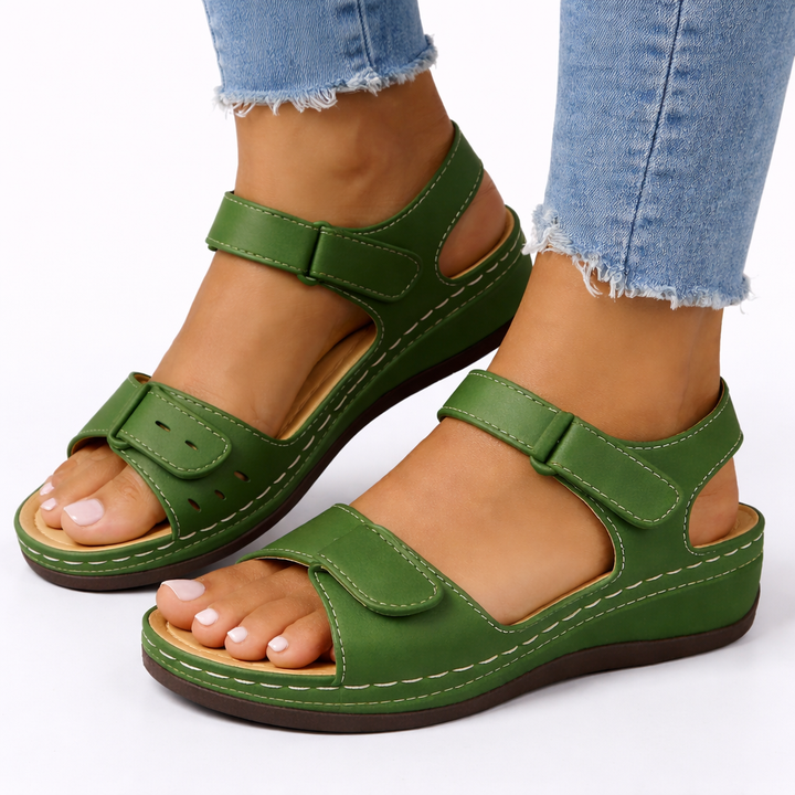 Sandales Marche Orthopédiques Talon Compensé Femme | Confort Actif