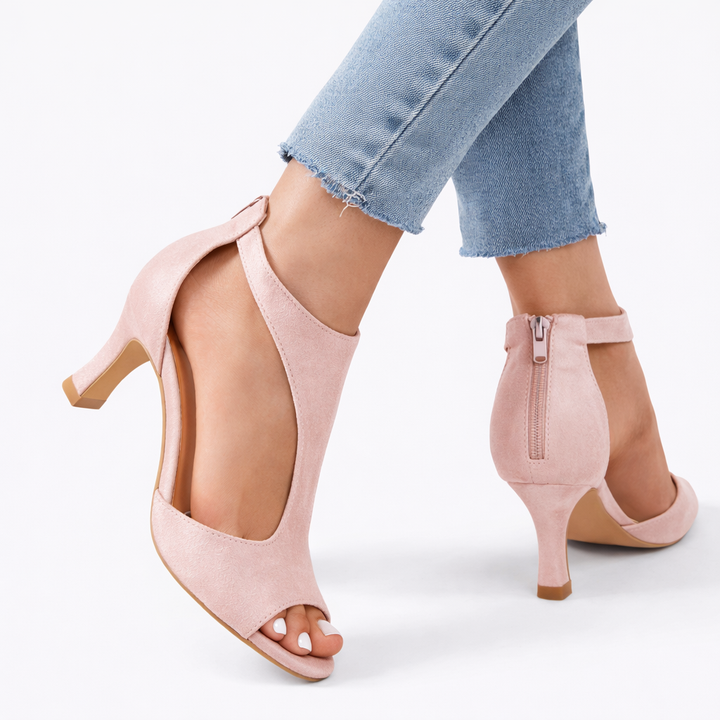 Sandales Talon Découpe Élégante Femme | Confort Orthopédique Soutien