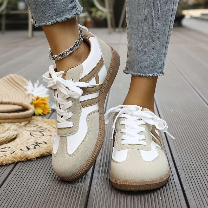 Yasmine | Baskets Lacets Femme | Orthopédiques Légères Kaki