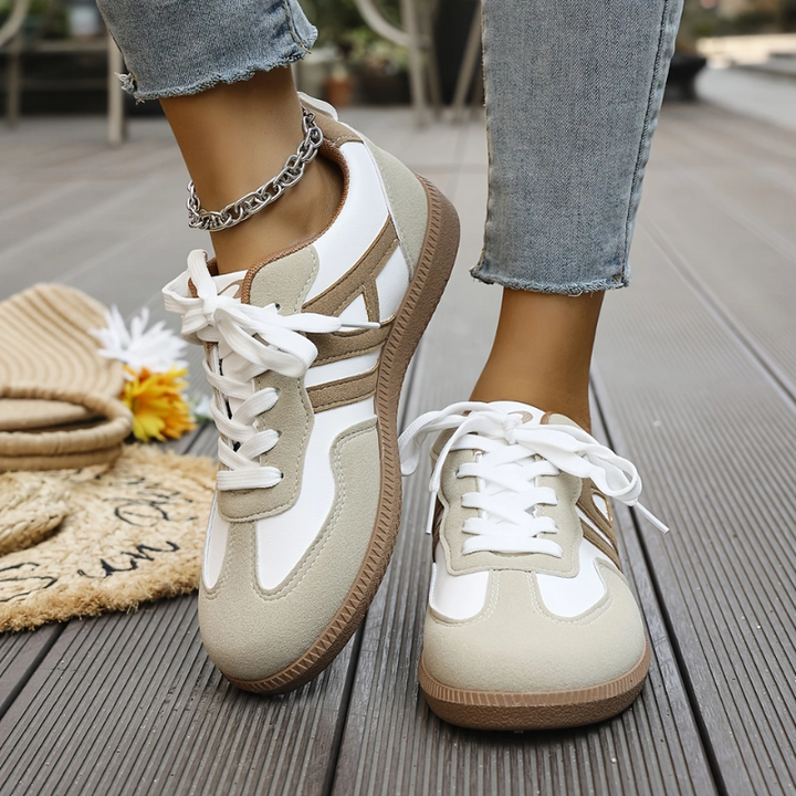 Yasmine | Baskets Lacets Femme | Orthopédiques Légères Kaki