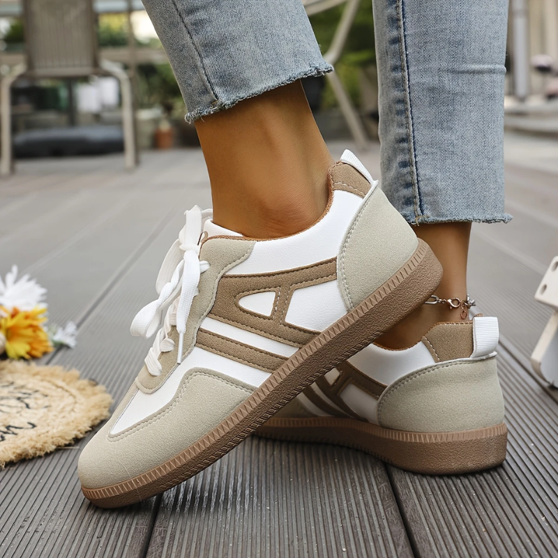 Yasmine | Baskets Lacets Femme | Orthopédiques Légères Kaki