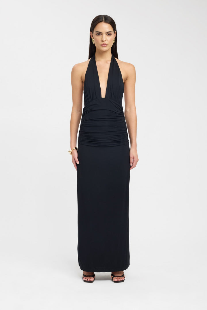 Serenya — Robe Maxi Elegante Noire Acajou Fonce Pour Prestige Sombre