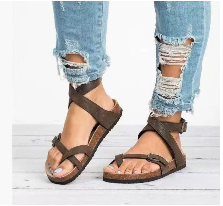 Valeria | Sandales Plates Réglables Femme | Confortables Quotidiennes
