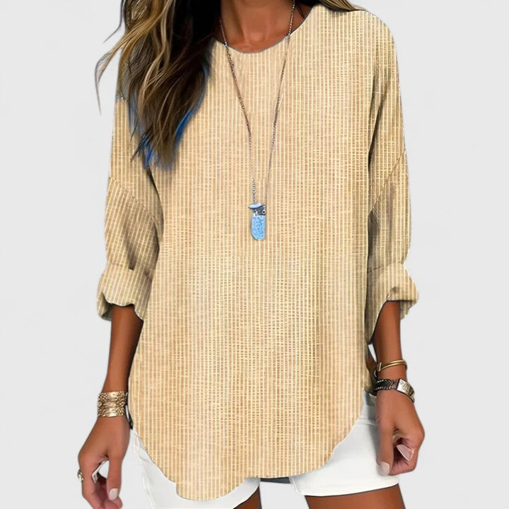 Cressida — Blouse Femme Confortable Grise Kaki Bleue Pour Quotidien Naturel