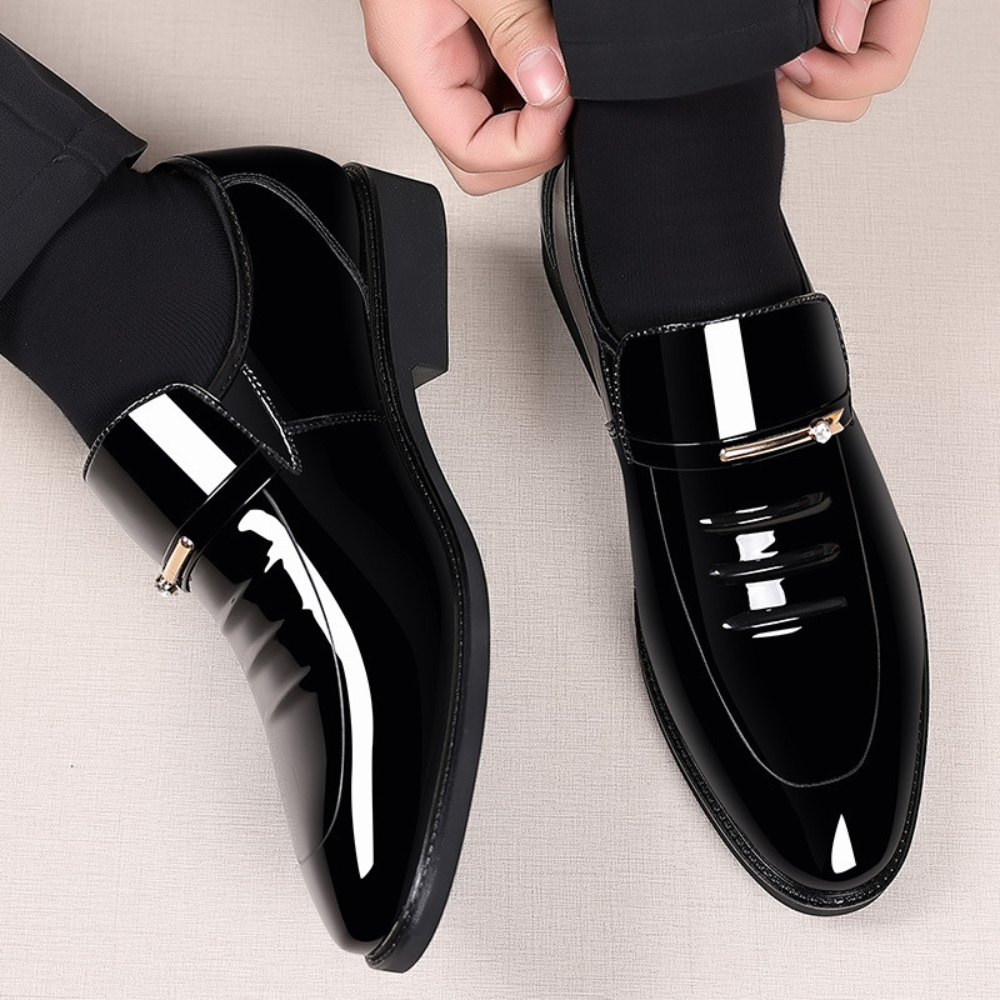 Dracule | Mocassins Cuir Verni Homme | Élégants Habillés Confort
