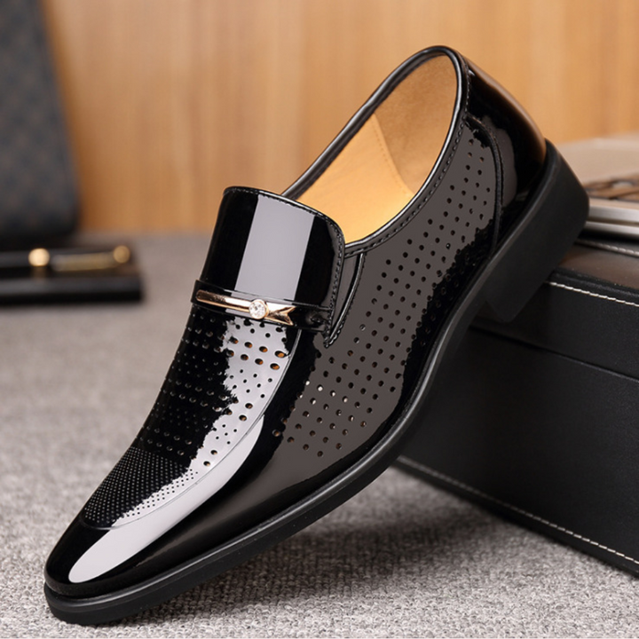 Dracule | Mocassins Cuir Verni Homme | Élégants Habillés Confort