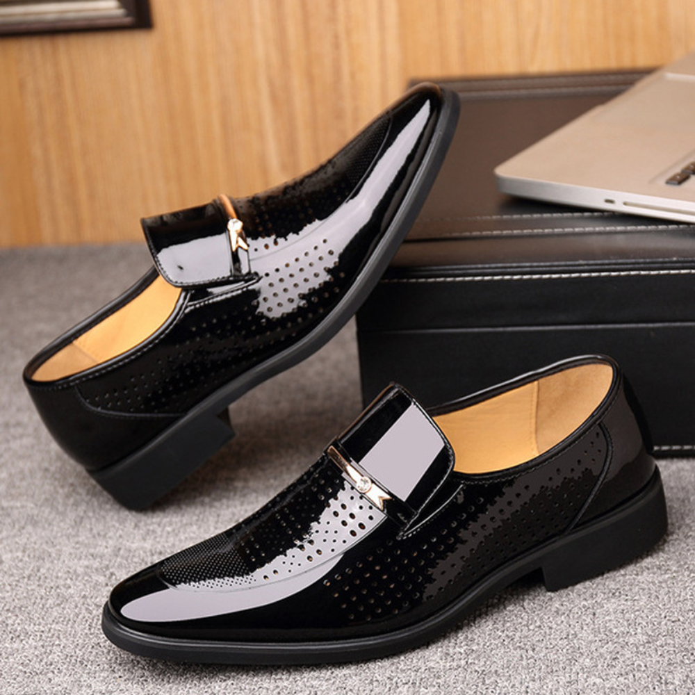 Dracule | Mocassins Cuir Verni Homme | Élégants Habillés Confort
