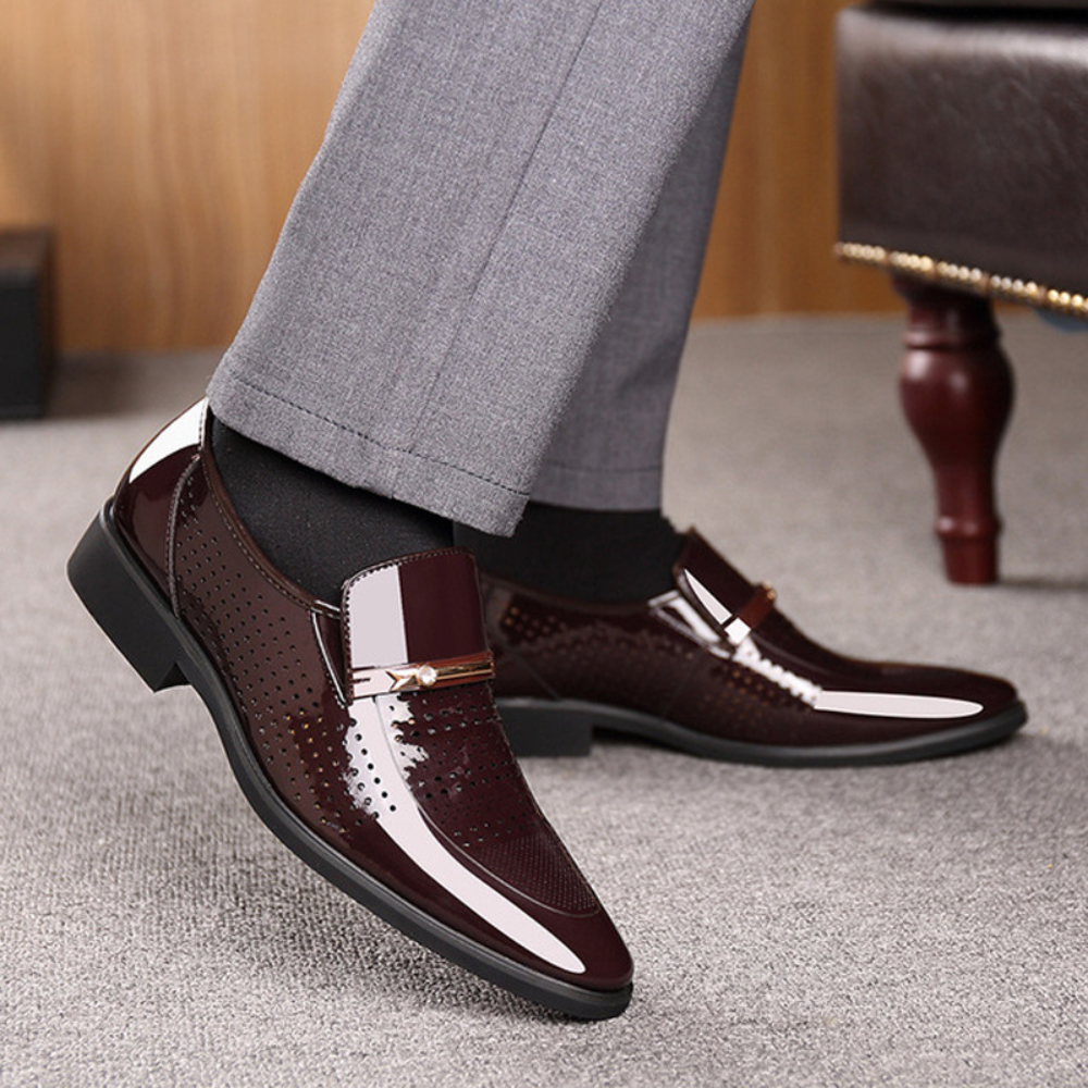 Dracule | Mocassins Cuir Verni Homme | Élégants Habillés Confort