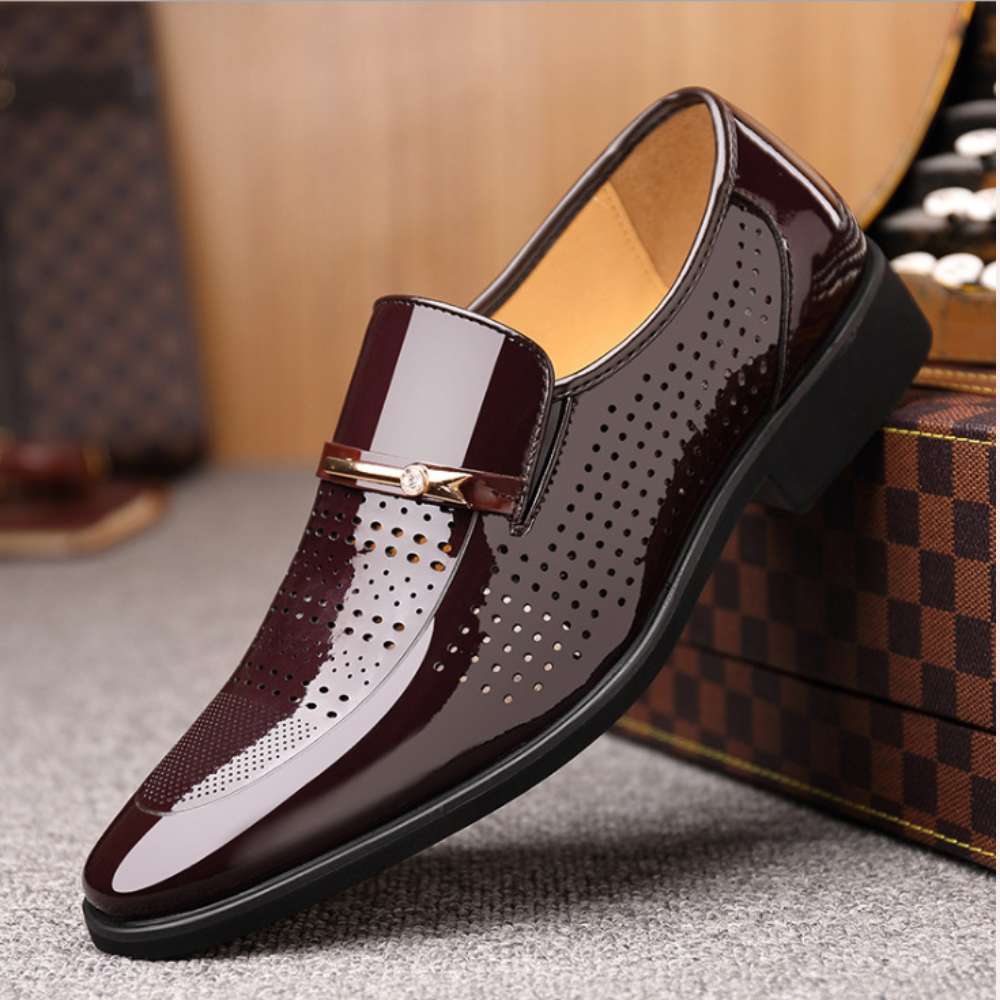 Dracule | Mocassins Cuir Verni Homme | Élégants Habillés Confort